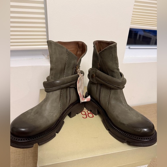 A.S.98 Linden Jungle Green Ankle Boots steampunk NEW EU 38 US 7.5 - Picture 7 of 8